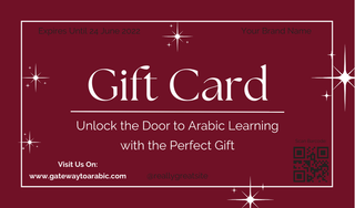 Perfect GiftCard for Arabic Learner for English Speakers - Gatewaytoarabic.com
